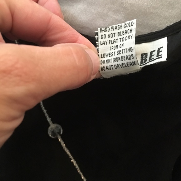 EUC*100% SILK sleeveless dress w/ beaded detail - Picture 5 of 8